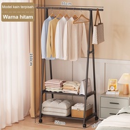 LG Triangle stand hanger baju Rak buku Rak pakaian Rak susun serbaguna Tempat baju dengan 4 roda