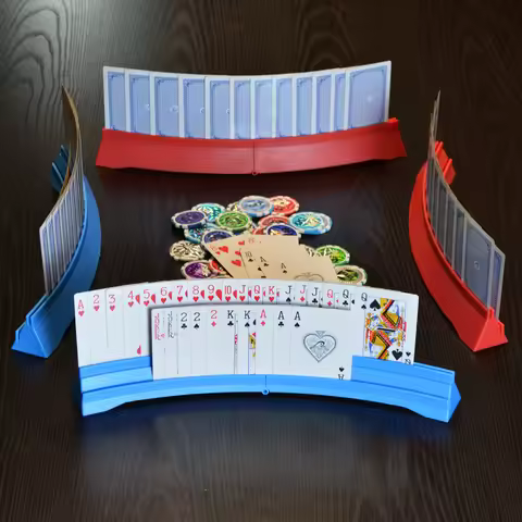 Poker Stand, Hands Free Playing Cards Holder - Foldable Card Holders for Playing Cards - Curved Play