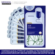 Mediheal Derma Plus Aloe Mask Mask BOX, 10s - Moisturizes and soothes dry skin (NEW 2024)
