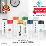 Botol Portable 800ml Polos - botol air minum plastik olahraga souvenir promosi botol sablon
