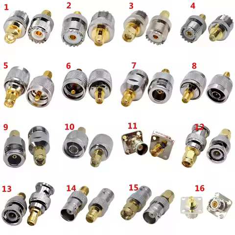 SMA To N BNC UHF PL259 SO239 Connector BNC UHF PL259 SO239 N Type To SMA Male Female RF Coax Adapter