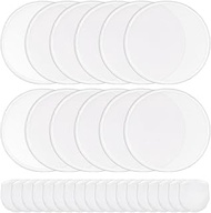 BENECREAT 30Pcs White Foldable Flying Disc Fans, 9.8inch DIY Fans Nylon White Edge Folding Fan Set w
