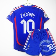 original 06 French Jersey 2006 World Cup Final Football Uniform No.10 Zidane 12 Henry Home Away Suit