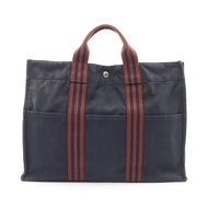 【二手】愛馬仕 HERMES 托特包 Fourre-Tout MM 海軍藍/ブラウン帆布 Fourre-Tout Tote MM 女士二手 B