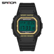 Sanda Square Single Display Multifunctional Electronic Watch Luminous Alarm Clock Outdoor Sports Stu