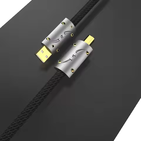 Viborg UC03 HIFI Pure Silver USB AB A-B DAC 5Micro Gold plating Decoder Printer Data USB2 Pro Audio 