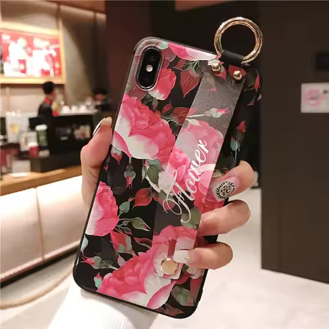 Flower Wrist Strap Case For Huawei Honor 300 200 90 50 70 Pro X7B X7C X6B X7A X8A X8B Magic 7 Lite P
