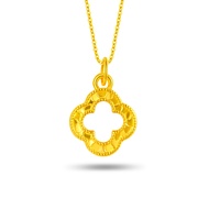 SK Jewellery Gilded Clover 999 Pure Gold Pendant