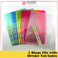 5pcs/set A4 L Shape Folder 3 Pockets with Index / File 3 Poket Dengan Indeks L Shape Divider File Pa