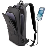 hk Backpack for Men Business Slim Backpack with USB Charger Computer Lightweight Anti-theft Travel B