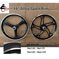 16" Bicycle Alloy Sport Rim 16inch Basikal Rim (sepasang)