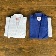 (Express Delivery) Judo Uniform Set Complete Judo/Jujitsu White-Blue Cotton Thickness 480g Size 110-
