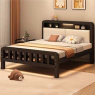 Bed Frame Iron bed for home use master bedroom double bed 1.2-1.8m iron beds Solid Wooden Foldable B