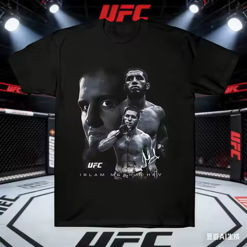 UFC Israil Mahachev Theme Summer 2026 Model Pure Cotton Printed Fashion Trend T-Shirt Suitable for B