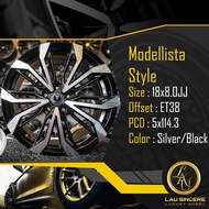 Modellista 18x8.0JJ 5x114.3 Silver/ Black (Perak / Hitam)