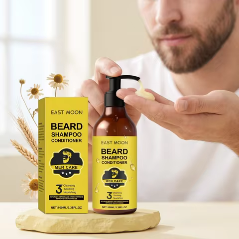 East Moon Men Beard Shampoo Deep Cleaning Moisturizes Soothing Dryness Itchiness Improve Rough Textu