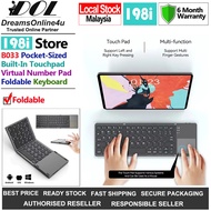 198i B033 Rechargeable Pocket-Sized Built-In Touchpad Virtual Number Pad Foldable Wireless Keyboard