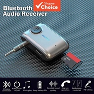 Bluetooth 5.3 AUX Receiver 3.5mm Wireless Adapter With Mic For Car TV Speaker PC Headphone TF Card S