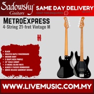 Sadowsky MetroExpress 21-fret Vintage M Bass Guitar, Roasted Maple FB, Black