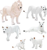 ONEST 7 Pieces Mini Lion Figurines Playset Hand Painted Tiny Lions Realistic Detailed Plastic Lion F