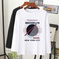  BROOKLYN grafik tees T-shirt lengan panjang MUSLIMAH VIRAL perempuan laki wanita long sleeve women men