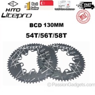 Litepro Oval Double Dual BCD 130MM Chainring Folding Foldable Bike 54/56/58T Crankset Bicycle Chainwheel