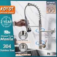 304 KOYOT Stainless Steel Pull Out Kitchen Faucet For Sink Water Saving Tap