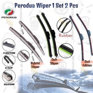 PERODUA WIPER 1 set SEPASANG Car Wiper Soft Rubber Wipers Blade suitable for PERODUA cars myvi viva 