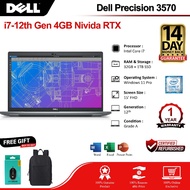 Dell Precision Workstation Laptop Core i7-12th Gen(10 Core) Nividia Quadro RTX GPU FHD Gamming Lapto