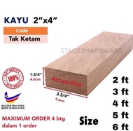 2x4 50mmx100mm Kayu Perabot / Batang Kayu Meranti / Furniture Wood / Kayu Kasau Besar / Kayu 2x4 / Kayu 24