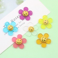 Frosted Acrylic Smiley Face Sunflower Five-Petal Flower Small Pendant Homemade Earrings Mask Pendant diy Jewelry Accessories
