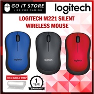 LOGITECH M221 Silent Plus Wireless Mouse (CHARCOAL / RED / BLUE)