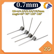 sus304 d0.7mm OD4/4.5/5/5.5/6/7/8/9mm V-shaped spiral torsion spring angle 60/90/120/180 degrees【ZQ-