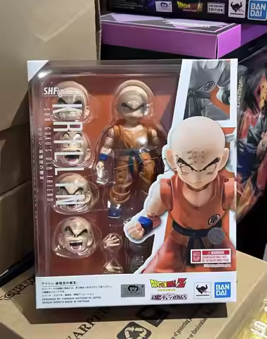 Original BANDAI Dragon Ball Z S.H.Figuarts SHF Krillin Action Figures Model Collection Toys
