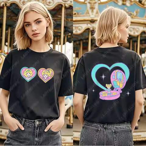 Vintage Retro Pound Puppy Bus Playset Polly Pocket Miniature Compact 90s Graphic T-shirt Vintage Uni