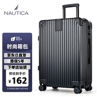 NAUTICA行李箱男大容量出差旅行箱女万向轮26英寸拉杆箱商务密码箱黑色