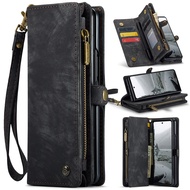 Vintage Suede Z Fold 5 6 7 Wallet Case Leather Flip Cover Multifunction Card Holder Zip Pouch Samsun