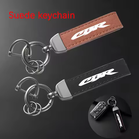 High-Grade Leather Suede Keychain Motorcycle Key Ring For HONDA CBR650F CBR600 CBR600RR CBR650R CBR9