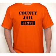 (HOT) County Jail State Prison Prisoner Inmate Halloween Costume Orange T-Shirt Birthday Present