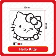 [448]Quality Car Sticker Hello Kitty [12cm x 11cm][Sticker Cutting][Black/White/Red/3M Reflective Wh