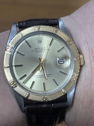 好L靚😂 Rolex 1625 舊裝金鋼爬山虎 可轉動黃金外圈 膠鏡 全自動1570機芯 原裝包金扣 $29999