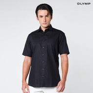 OLYMP LUXOR Shirt เสื้อเชิ้ตชาย แขนสั้น สีดำ ทรงหลวม ใส่สบาย รีดง่าย  Y24NOS