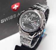 Ideal Watch GW.Colection-Jam tangan Swiss Army Pria-jam tangan Dualtime Pria stainlees steel-lengkap