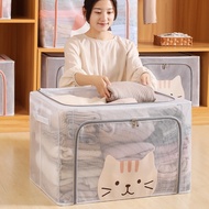 Transparent Cute Cat Head Foldable Storage Box Waterproof Storage Organizers (22L/66L/100L)