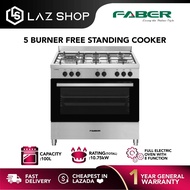 Faber 5 Burners Stainless Steel Free Standing Cooker Gas Cooker With 100L Electric Oven FISSO 9995E/