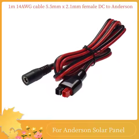 1m 14AWG cable 5.5mm x 2.1mm female DC to Anderson Connector Solar Charging Power Plug For Portable 
