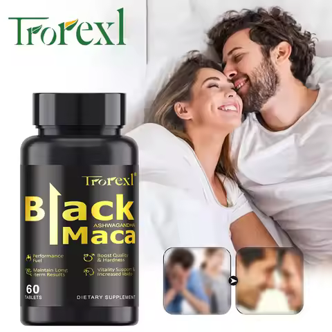 Natural Black Maca Tablets with Ashwagandha, Male Power Energy Supplement, Man Enlargent Pills, ENHA
