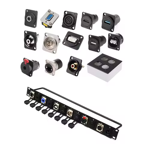 1pc High quality cabinet Rack Mount 1U jumper rack D-Type Connector XLR Patch Panel for audio VGA HD