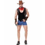 Halloween Western Cowboy Men Adult Clothes cosplay Bar Party Gay Stage Performance Costume