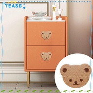 TEASG Cupboard Knob, Bear Shape Wooden Drawer Knob, Cute with Screw Single Hole Design Cabinet Knob Home